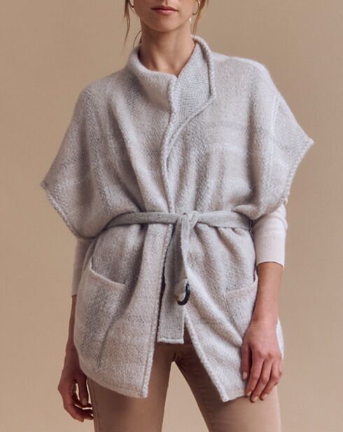 Chaqueta virtual en mezcla de mohair beige