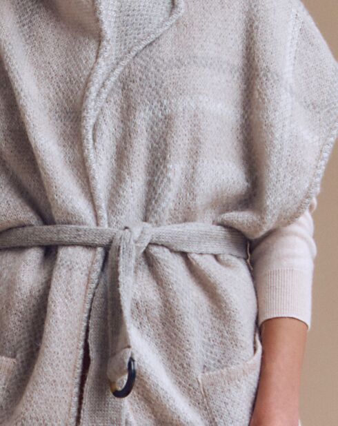 Chaqueta virtual en mezcla de mohair beige