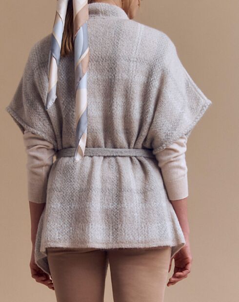 Chaqueta virtual en mezcla de mohair beige