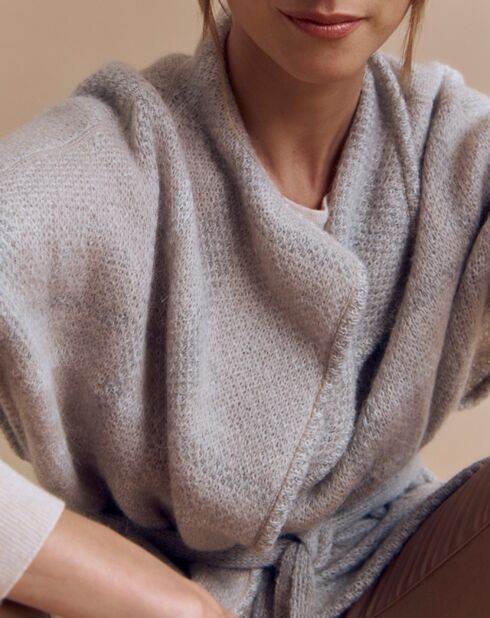 Chaqueta virtual en mezcla de mohair beige