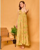 Robe en Soie mélangée Lisa jaune/vert