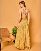 Robe en Soie mélangée Lisa jaune/vert