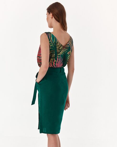 Robusta groene rok van 100% linnen