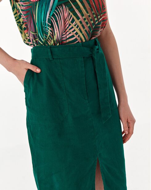 Robusta groene rok van 100% linnen