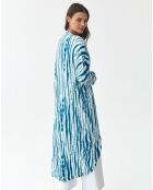 Moko blaue lange Weste