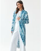 Moko blaue lange Weste