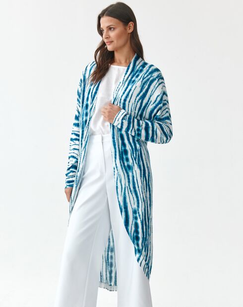 Moko blaue lange Weste