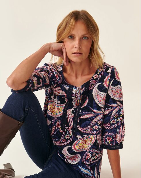 Marineblauwe blouse Mizuria