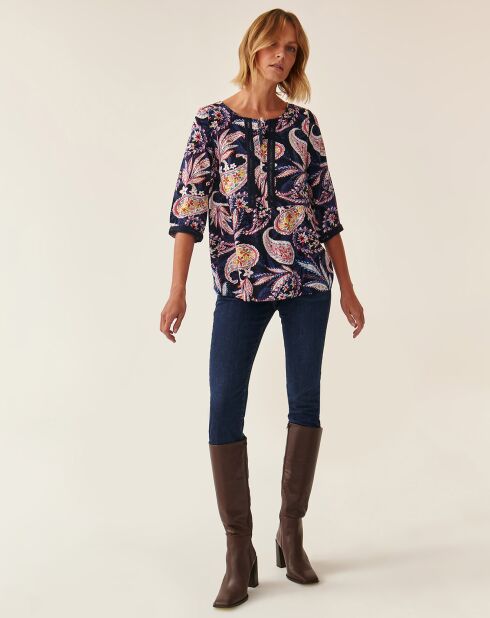 Marineblauwe blouse Mizuria