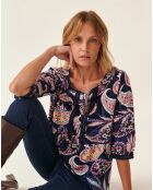 Marineblauwe blouse Mizuria