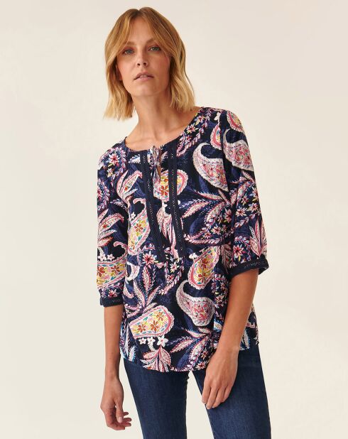 Marineblauwe blouse Mizuria