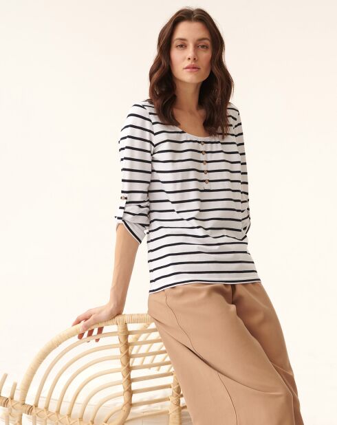 Witte gebreide blouse Noya