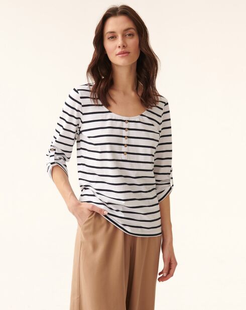 Witte gebreide blouse Noya