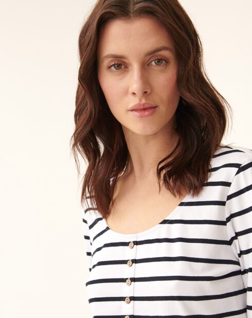 Witte gebreide blouse Noya