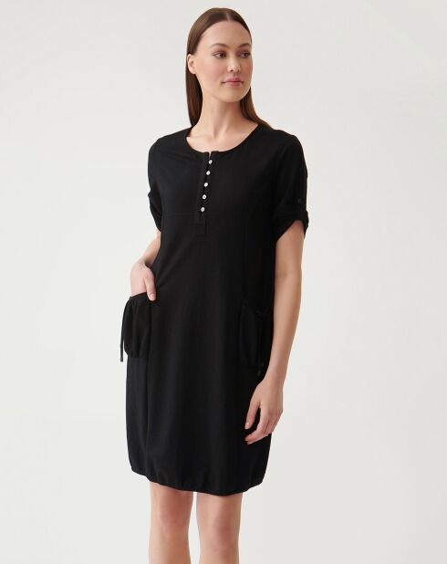 Linia zwarte gebreide jurk