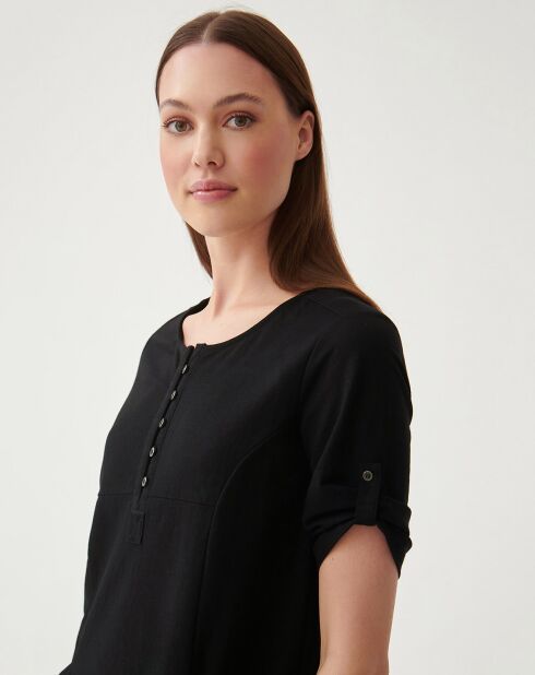 Linia zwarte gebreide jurk