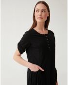 Linia zwarte gebreide jurk