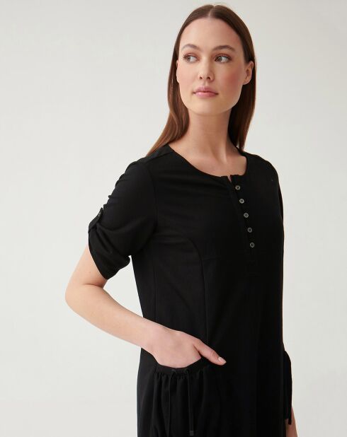 Linia zwarte gebreide jurk