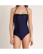 Maillot de bain 1 Pièce bandeau à paillettes bleu marine