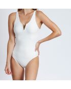 Maillot de bain 1 Pièce Vagues blanc