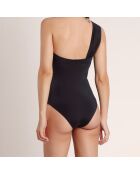 Maillot de bain 1 Pièce asymétrique drapé noir