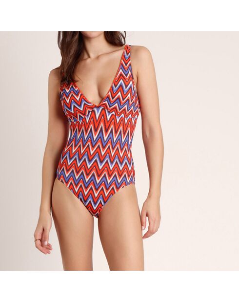 Maillot de bain 1 Pièce ethnique orange
