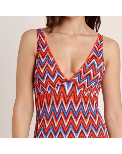 Ethnischer orangefarbener einteiliger Badeanzug