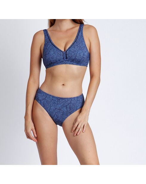 Haut de maillot de bain ajouré bleu