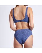 Haut de maillot de bain ajouré bleu