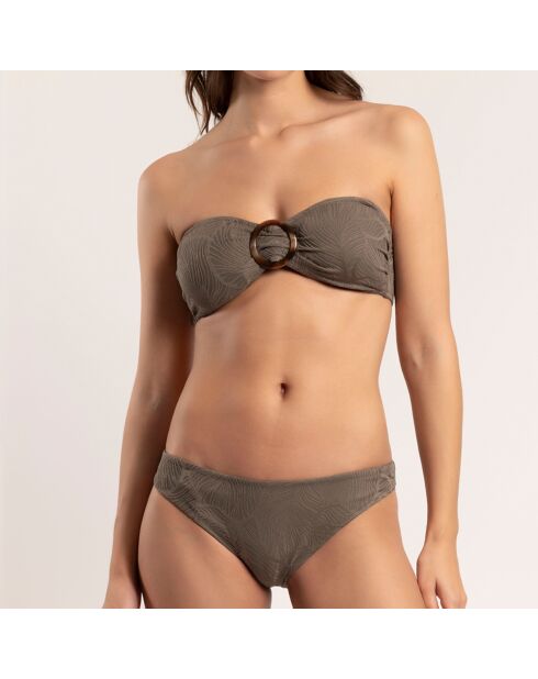 Maillot de bain 2 Pièces bandeau vert kaki