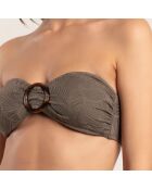Maillot de bain 2 Pièces bandeau vert kaki