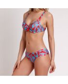 Traje de baño de dos piezas con aros color turquesa hawaiano