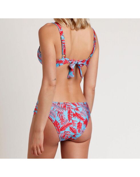 Traje de baño de dos piezas con aros color turquesa hawaiano