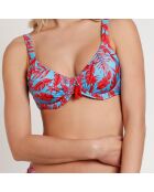 Traje de baño de dos piezas con aros color turquesa hawaiano