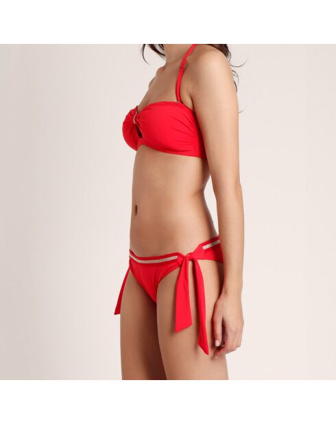 Costume da bagno in 2 pezzi con fascia sportiva rossa di lusso