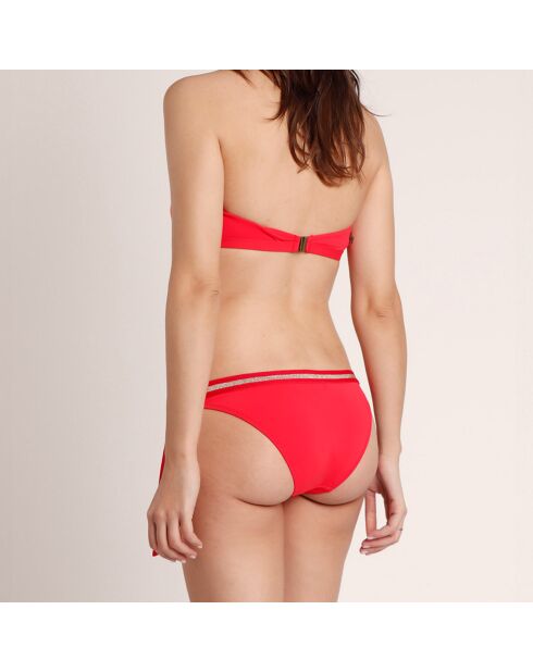 Costume da bagno in 2 pezzi con fascia sportiva rossa di lusso