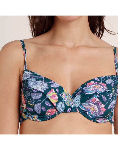 Ozeanblauer 2-teiliger Badeanzug mit Bügel