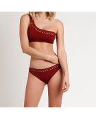 Maillot de bain 2 Pièces asymétrique rouge bordeaux