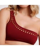 Maillot de bain 2 Pièces asymétrique rouge bordeaux