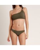 Maillot de bain 2 Pièces asymétrique Shiny Paradise vert olive