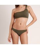 Maillot de bain 2 Pièces asymétrique Shiny Paradise vert olive
