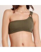 Maillot de bain 2 Pièces asymétrique Shiny Paradise vert olive