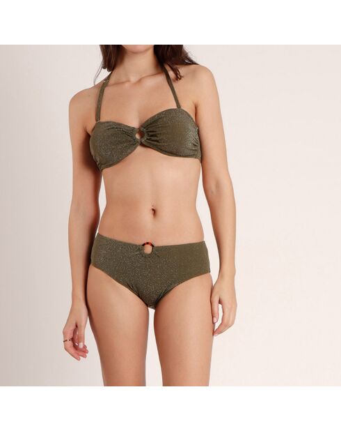 Maillot de bain 2 Pièces bandeau Shiny Paradise vert olive