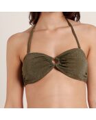 Maillot de bain 2 Pièces bandeau Shiny Paradise vert olive