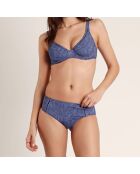 Maillot de bain 2 Pièces à armatures et ajouré bleu