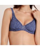 Maillot de bain 2 Pièces à armatures et ajouré bleu