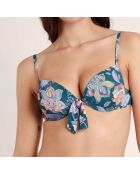 Maillot de bain 2 Pièces Push-Up Cachemire bleu océan