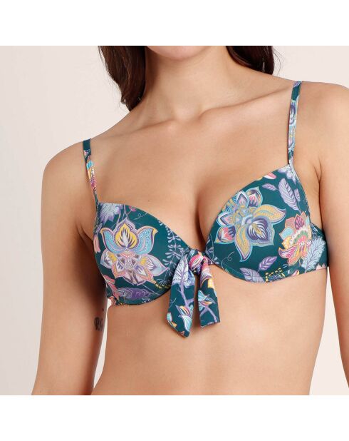 Traje de baño azul océano de cachemir Push-Up de 2 piezas