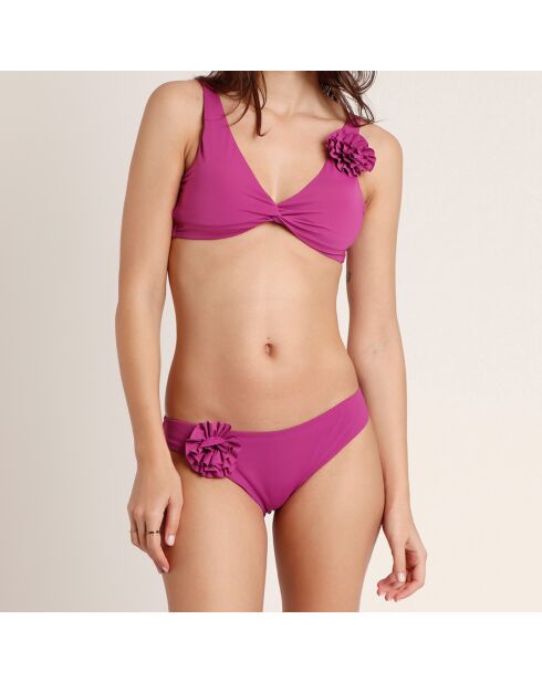 Traje de baño de dos piezas drapeado morado