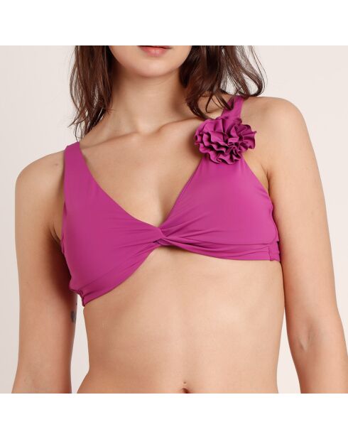 Traje de baño de dos piezas drapeado morado